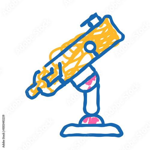 telescope equipment doodle icon sketch vector. telescope equipment sign. isolated symbol illustration