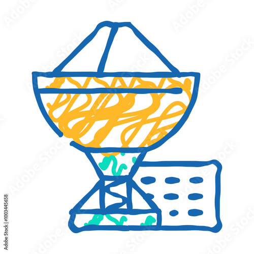 radio telescope doodle icon sketch vector. radio telescope sign. isolated symbol illustration