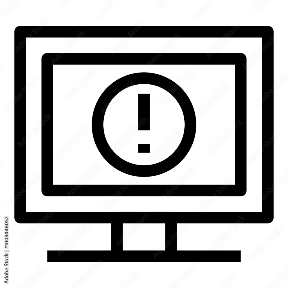 Monitor Alert Icon. Simple Desktop Screen Vector Illustration. Monitor Alert Icon. Simple Desktop Screen Vector Illustration.