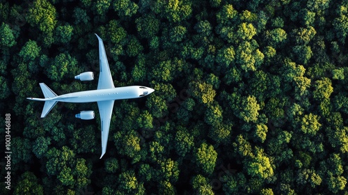 A silhouette of an airplane flying high in the sky, symbolizing travel and aviation