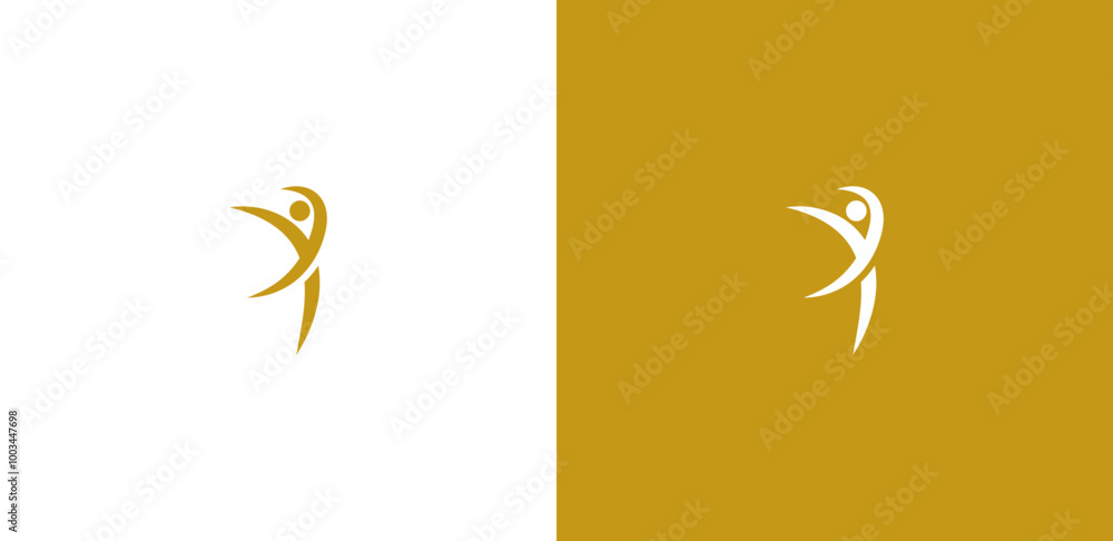 Fototapeta premium Abstract logo design, dance letter logo design, premium, modern, simple.