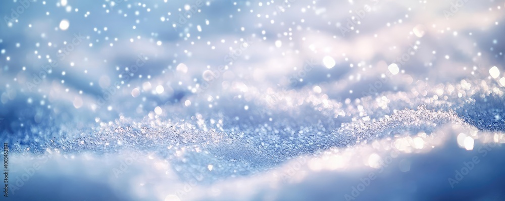 A tranquil scene of delicate snowflakes sparkling softly, creating a peaceful winter atmosphere with gentle hues of blue and white. A tranquil scene of delicate snowflakes sparkling softly, creating a peaceful winter atmosphere with gentle hues of blue and white.
