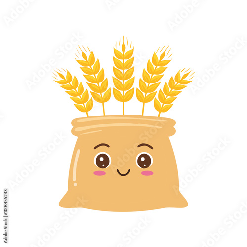 Wheat Food Eat Meal Cuisine Animation Kawaii Character
