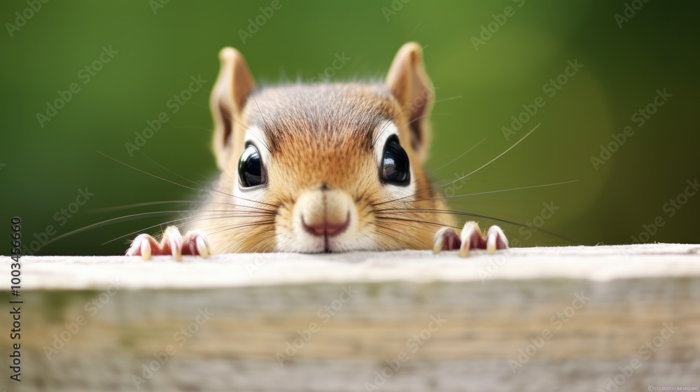 Cute Chipmunk Peeking Over Edge Cute Chipmunk Peeking Over Edge