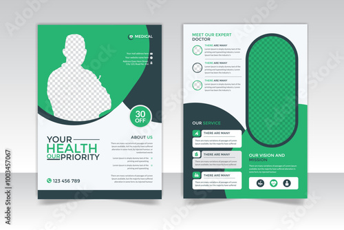 Medical and clinic flyer layout template