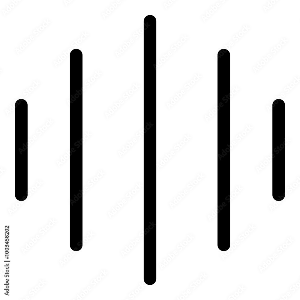 Audio Wave Outline Icon. Simple Sound Symbol Vector Illustration. Audio Wave Outline Icon. Simple Sound Symbol Vector Illustration.