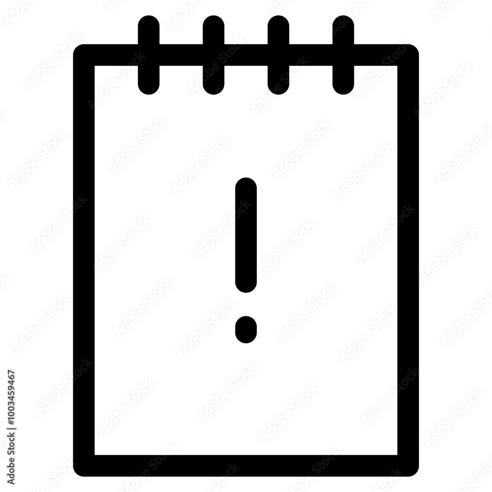 Note Alert Icon. Simple Diary Vector Illustration. Note Alert Icon. Simple Diary Vector Illustration.