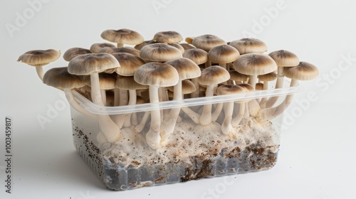 Mushroom Cultivation: Edible mushrooms are grown indoors in dark spaces, such as basements or closets, utilizing minimal space and organic waste like coffee grounds.
 photo