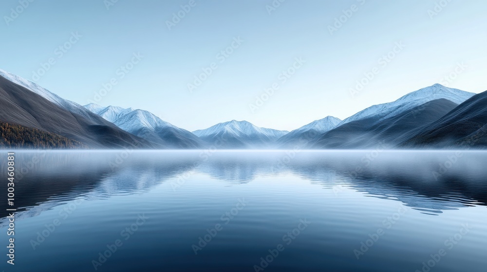 Serene lake reflecting mountains under a clear blue sky, peaceful and tranquil environment. Serene lake reflecting mountains under a clear blue sky, peaceful and tranquil environment.