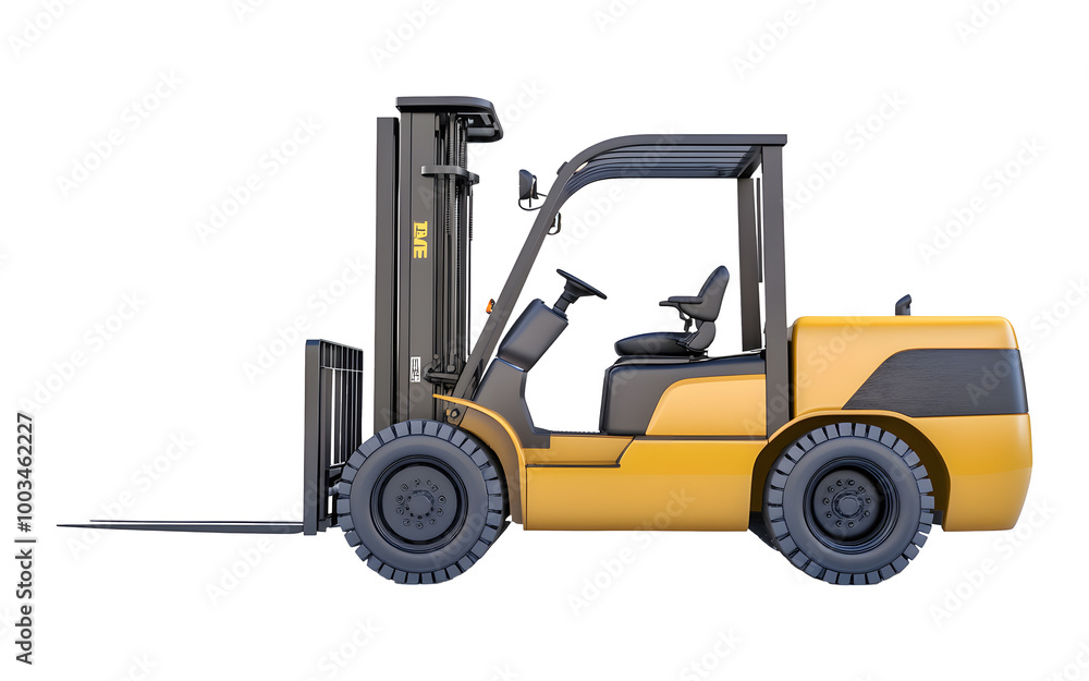Isolated Forklift with Transparent Background Isolated Forklift with Transparent Background