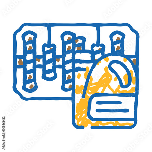changing oil in gearbox doodle icon sketch vector. changing oil in gearbox sign. isolated symbol illustration