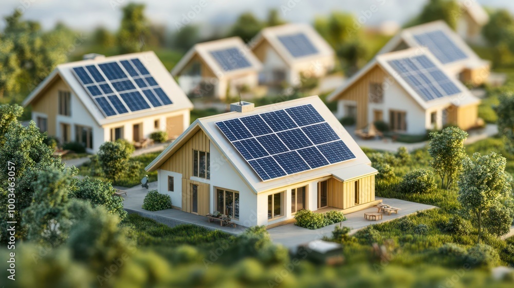 Community of off-grid homes, each powered by solar and wind energy, Off-grid eco-community, low-impact sustainable living Community of off-grid homes, each powered by solar and wind energy, Off-grid eco-community, low-impact sustainable living