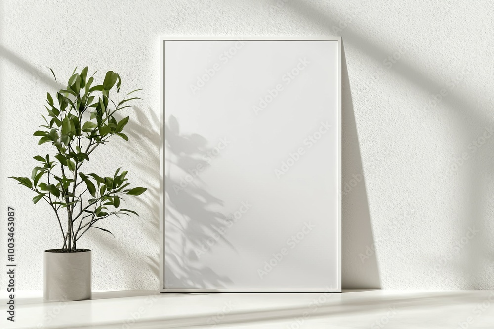 A3 Poster Mockup on White Background created with Generative AI A3 Poster Mockup on White Background created with Generative AI