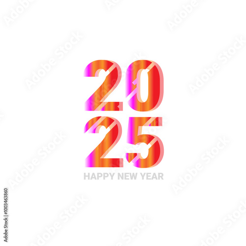 Happy New Year celebration vector card 2025