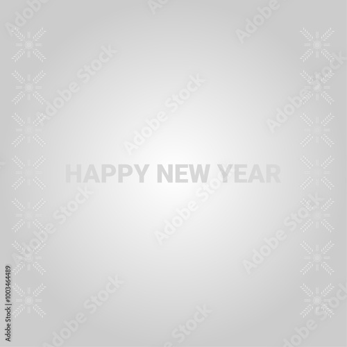 Happy New Year celebration vector card 2025 silver