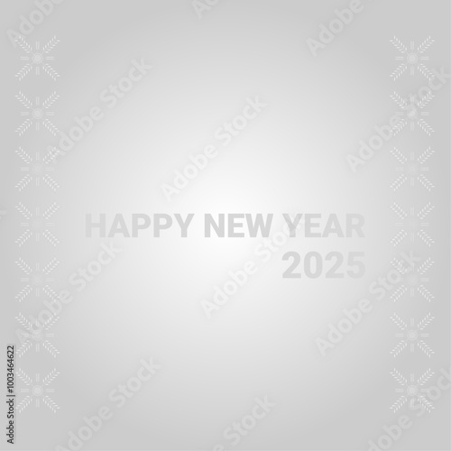 Happy New Year celebration vector card 2025 silver