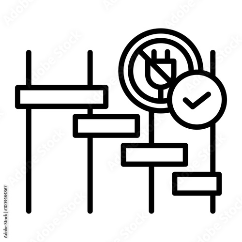 An icon that evokes equipment control. Power is controlled systematically using a Gantt chart.