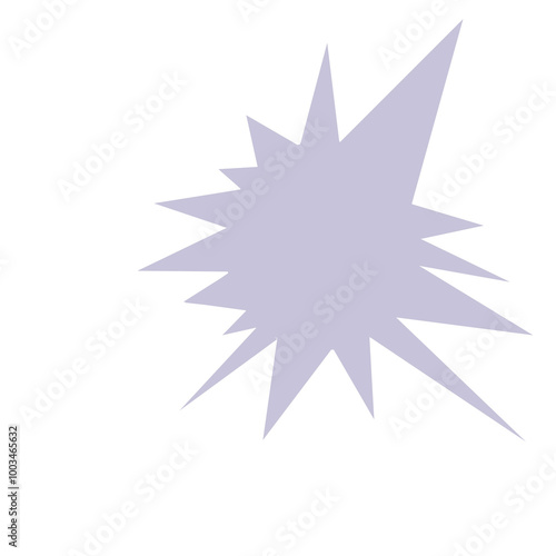 Phylactery for cartoon, speech or other kind of illustration. Illustration of a star in purple. Abstract illustration for background for book or comic. Bubble for speech. Logo for a business.