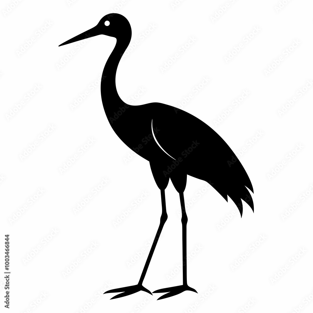 Crane Vector Silhouette of a Flying Bird Crane Vector Silhouette of a Flying Bird