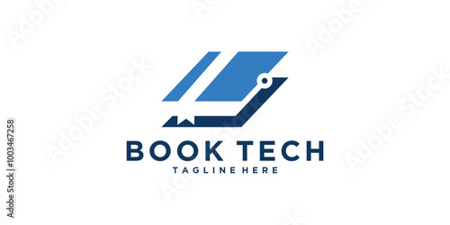 educational logo design, book, tech, circuit, logo design vector, symbol, idea, creative.