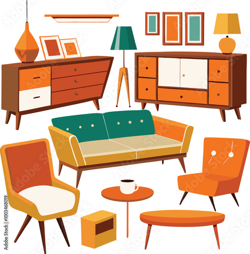 set of furniture icons