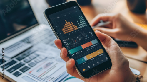 Wallpaper Mural Financial app dashboard with interactive charts and real-time updates on financial activities secure and efficient Torontodigital.ca