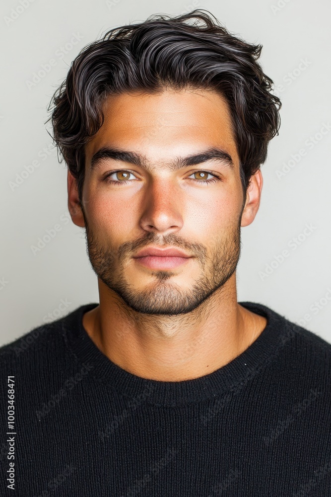 Photorealistic Portrait of a Man with Medium Hair Photorealistic Portrait of a Man with Medium Hair