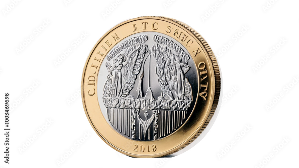 A stack of shiny metal coins symbolizing growth and prosperity, representing financial success and investment opportunities in a business context. transparent background A stack of shiny metal coins symbolizing growth and prosperity, representing financial success and investment opportunities in a business context. transparent background
