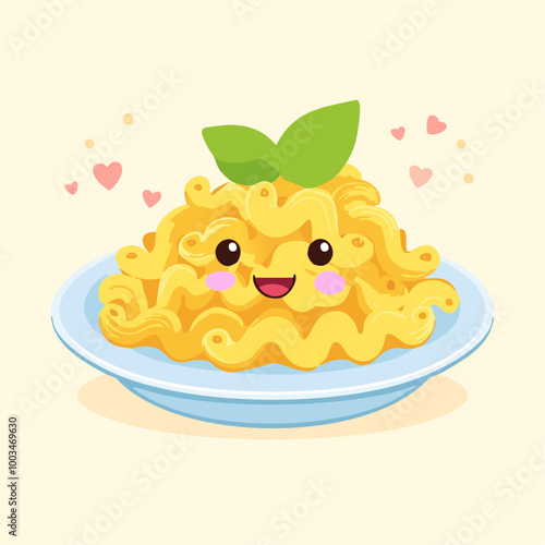 Macaroni Pasta Food Eat Meal Cuisine Animation Kawaii Character
