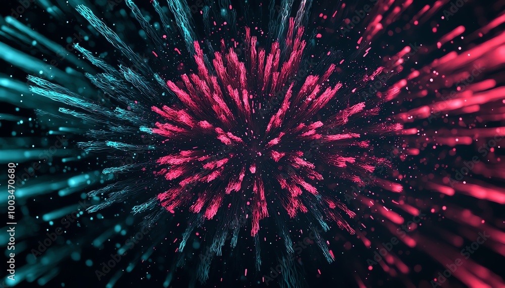 Colorful abstract explosion on a dark background Colorful abstract explosion on a dark background