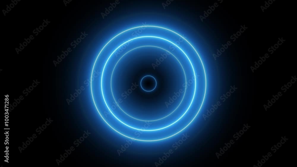 Abstract neon circle radio waves looping background animation. Colorful neon line circle animation. Abstract neon circle radio waves looping background animation. Colorful neon line circle animation.