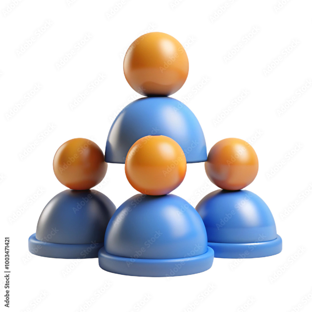 Obraz premium team of people Authority 3d cartoon style illustration