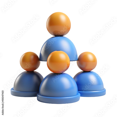 team of people Authority  3d cartoon style illustration