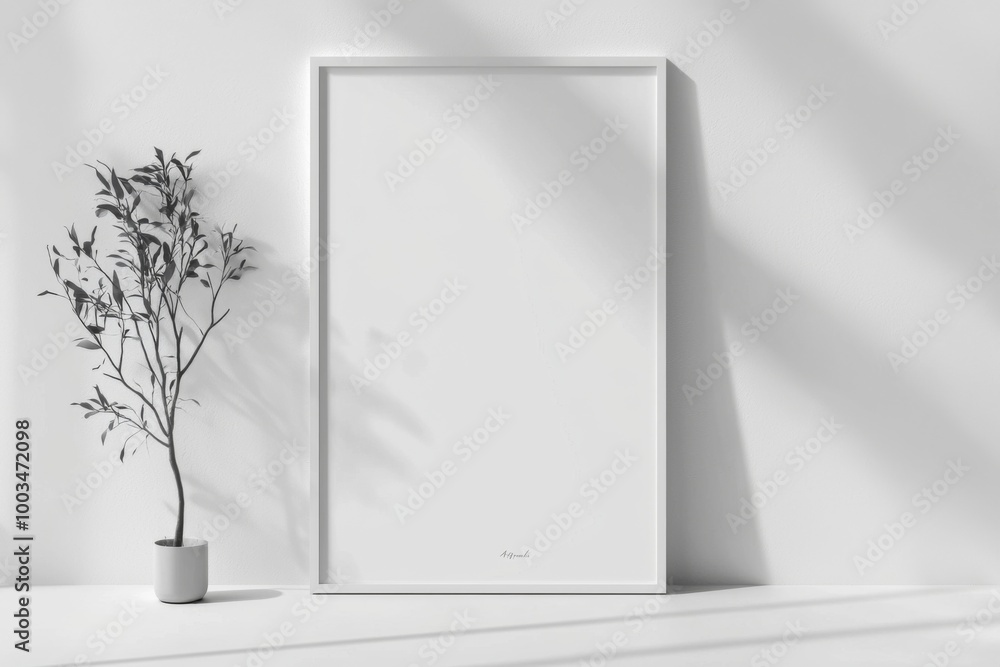 A3 Poster Mockup on White Background created with Generative AI A3 Poster Mockup on White Background created with Generative AI