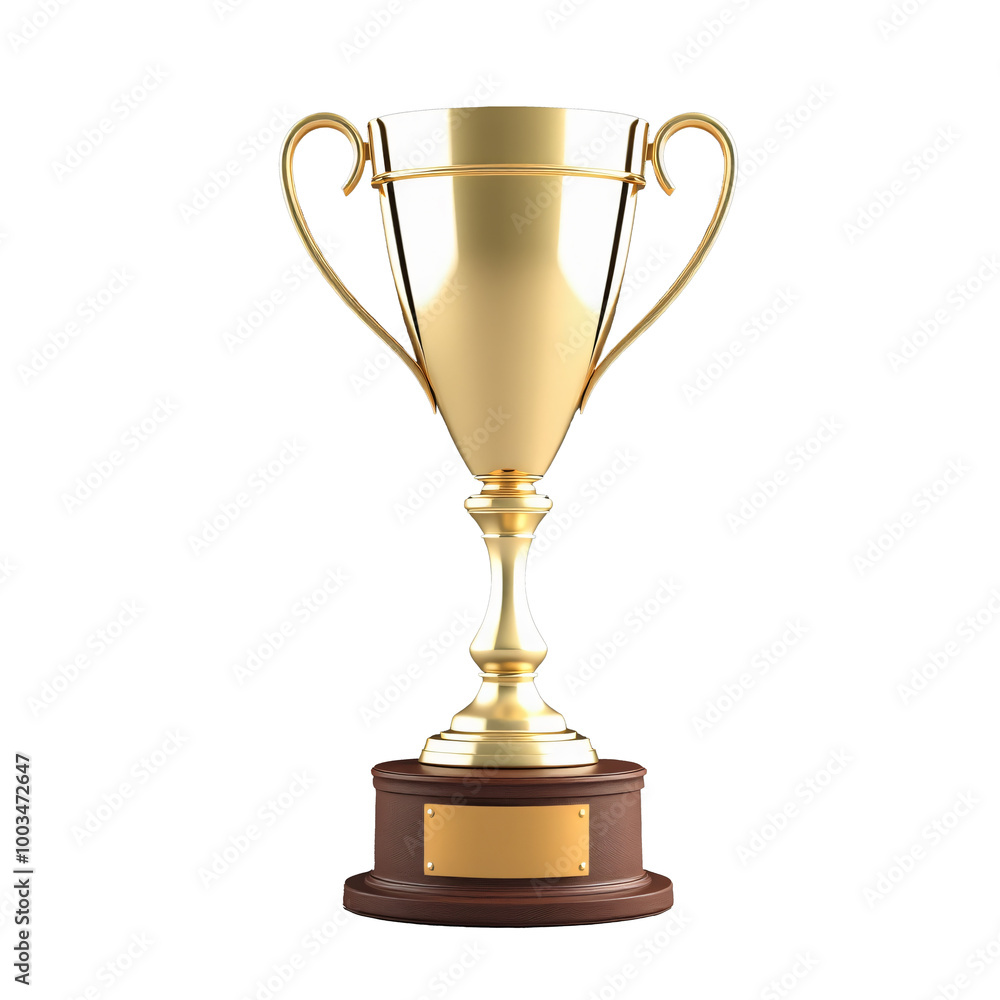 First place gold trophy cup, winner of the competition, celebration sports winner awards, isolated on transparent background First place gold trophy cup, winner of the competition, celebration sports winner awards, isolated on transparent background