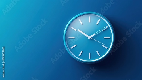 Wallpaper Mural Blue Clock on an Elegant Gradient Background Torontodigital.ca
