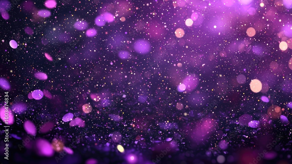 Abstract Purple and Gold Glitter Background with Blurred Lights Abstract Purple and Gold Glitter Background with Blurred Lights