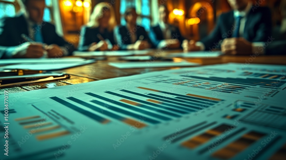 A close-up of team members discussing market analysis and business strategies, with ample space for text on the top. Hyper realistic photo A close-up of team members discussing market analysis and business strategies, with ample space for text on the top. Hyper realistic photo
