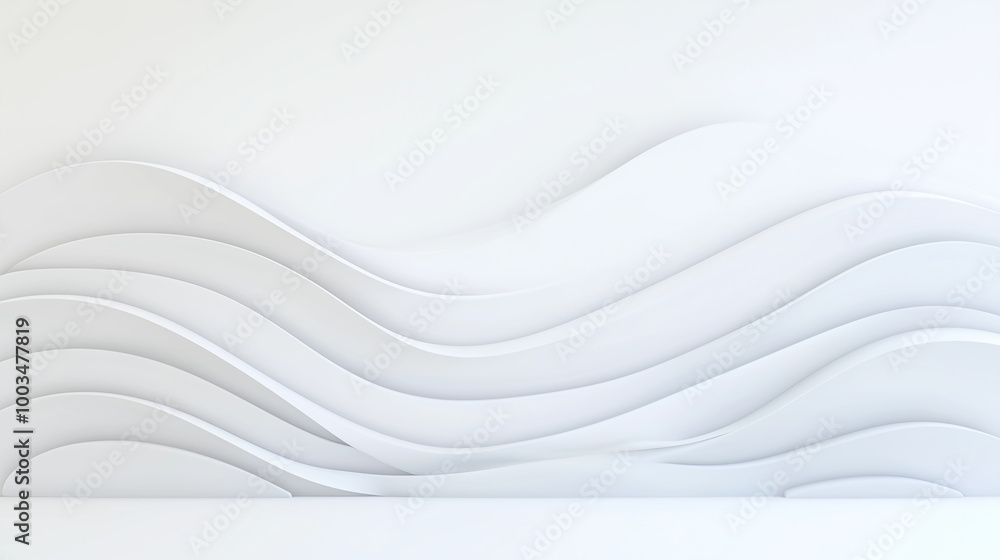 elegant wall art featuring a series of flowing, white waves. elegant wall art featuring a series of flowing, white waves.