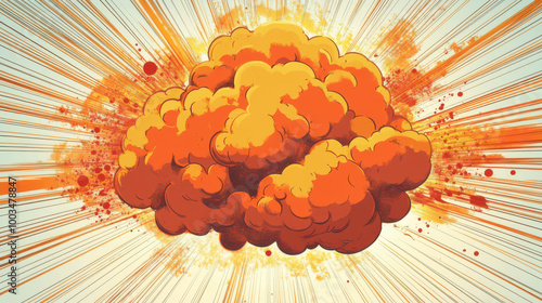 Explosion comic halftone style color background