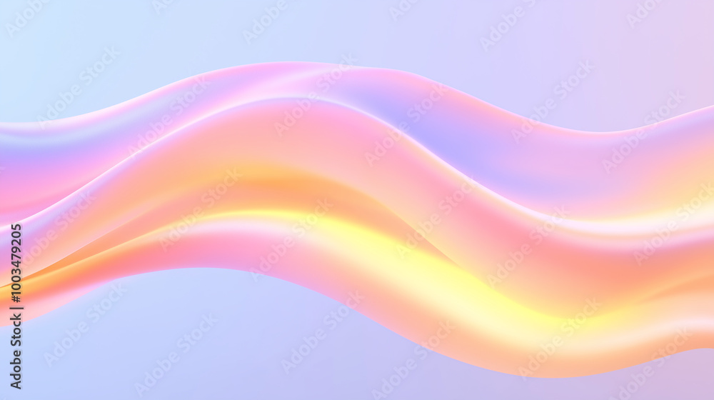 Obraz premium A mesmerizing image of flowing pastel waves, shimmering with iridescent hues.