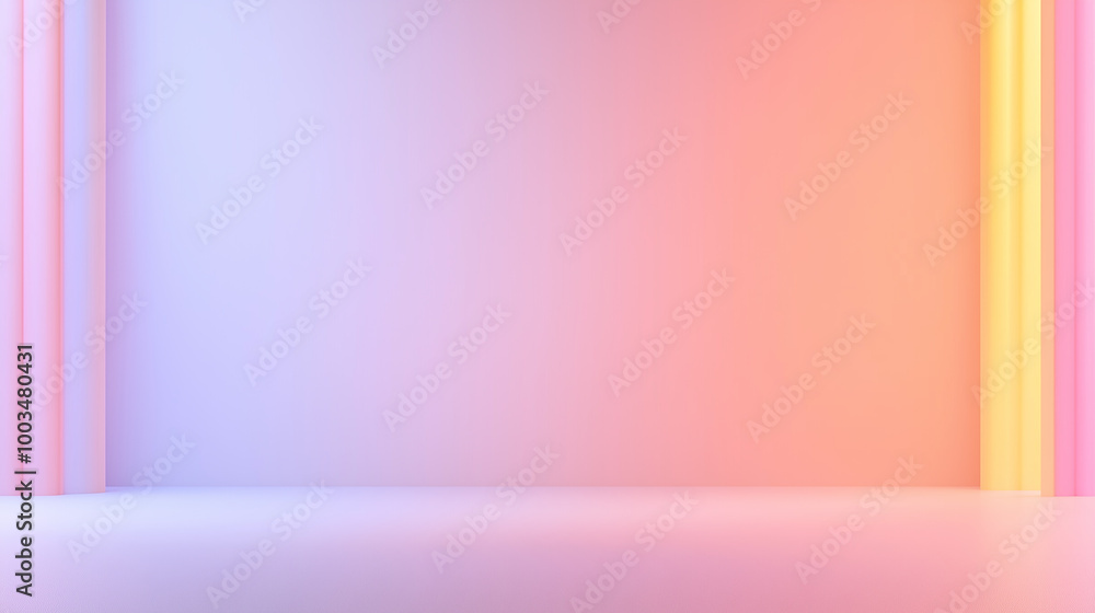 A vibrant pastel gradient background features vertical stripes on either side, creating a visually striking and modern composition. A vibrant pastel gradient background features vertical stripes on either side, creating a visually striking and modern composition.
