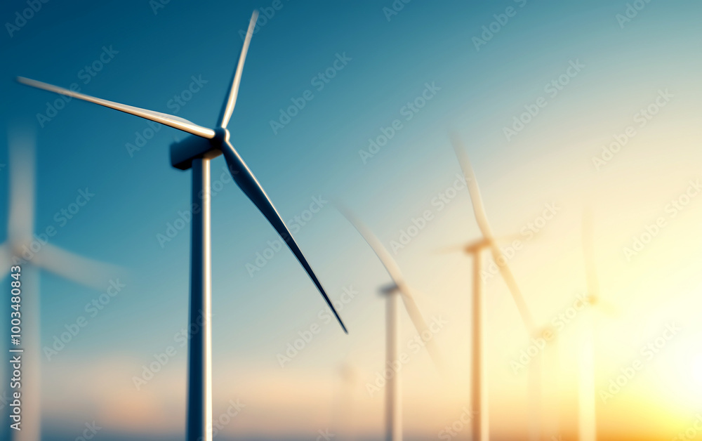 Wind turbines harnessing renewable energy against a vibrant sky during sunset, symbolizing sustainable energy and environmental conservation. Wind turbines harnessing renewable energy against a vibrant sky during sunset, symbolizing sustainable energy and environmental conservation.