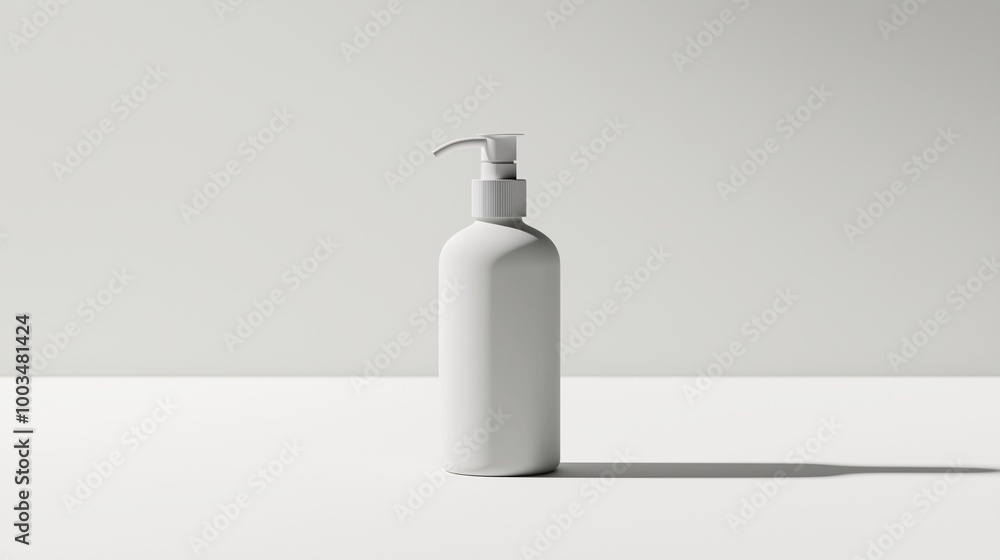 Minimalist White Bottle on Simple Background Minimalist White Bottle on Simple Background