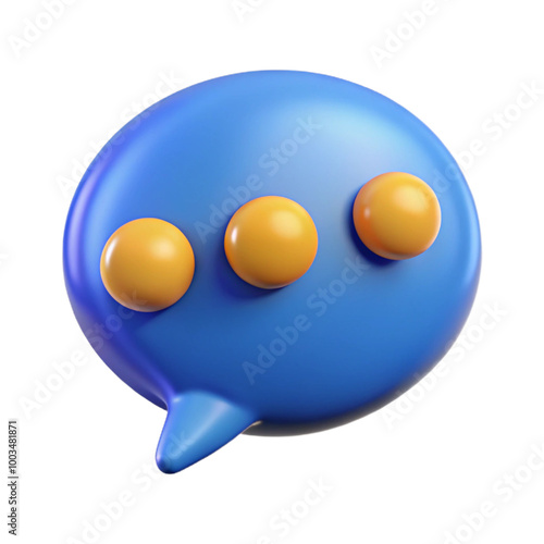 Chat bubble 3d cartoon style illustration