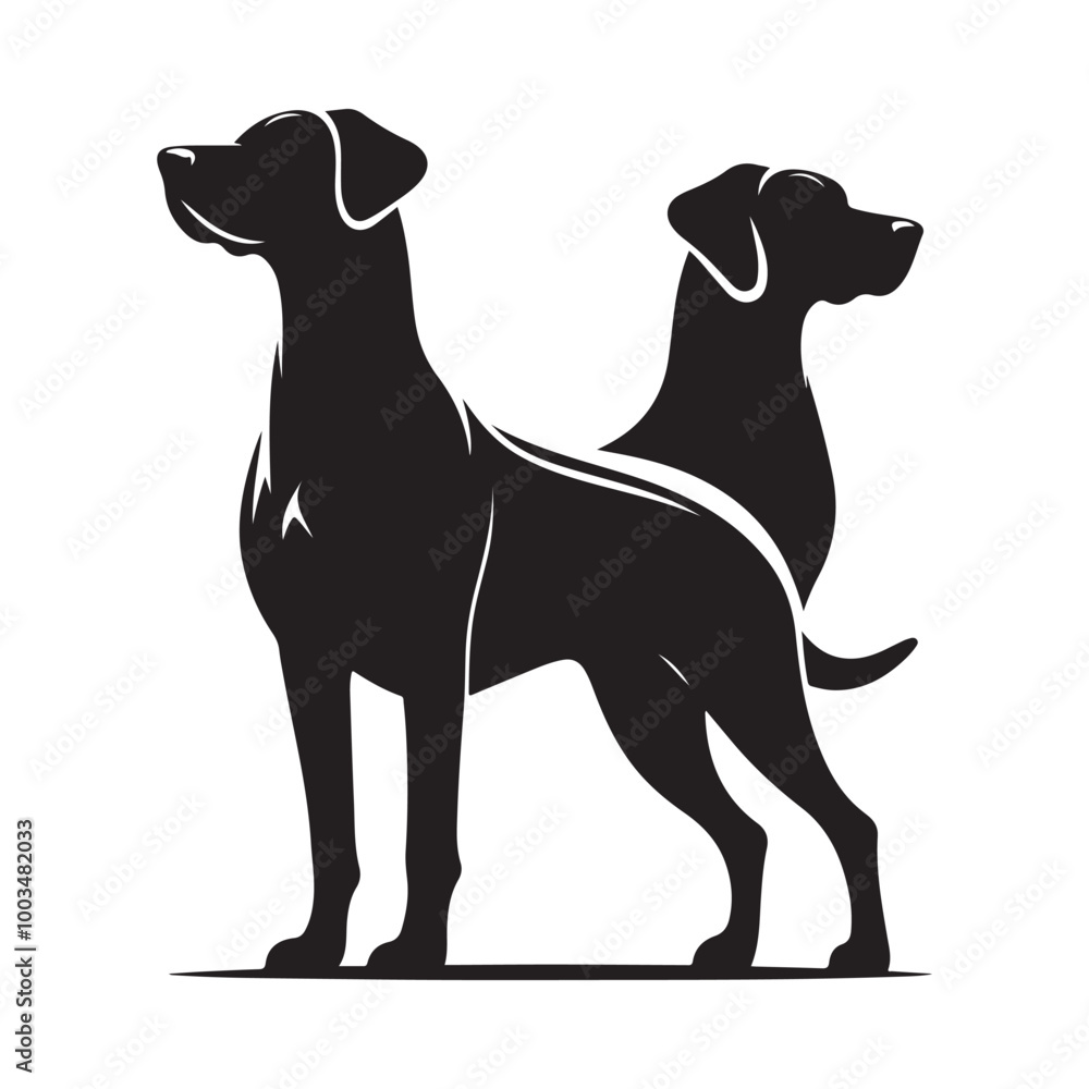 Dog Silhouette Vector Icon of Canine Pet in Simple Black and White Style. Dog Silhouette Vector Icon of Canine Pet in Simple Black and White Style.