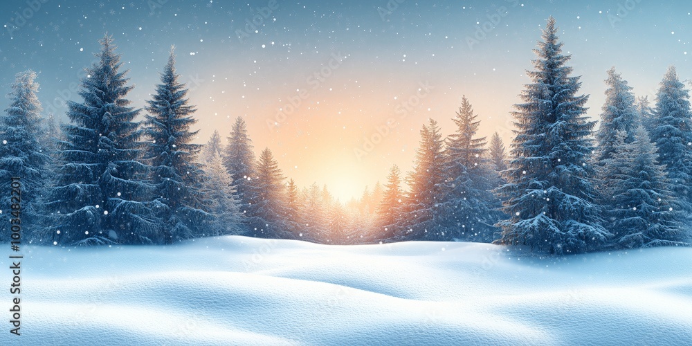 Winter christmas background with trees covered by snow. Winter landscape. Snowy scene with copy space. Winter christmas background with trees covered by snow. Winter landscape. Snowy scene with copy space.