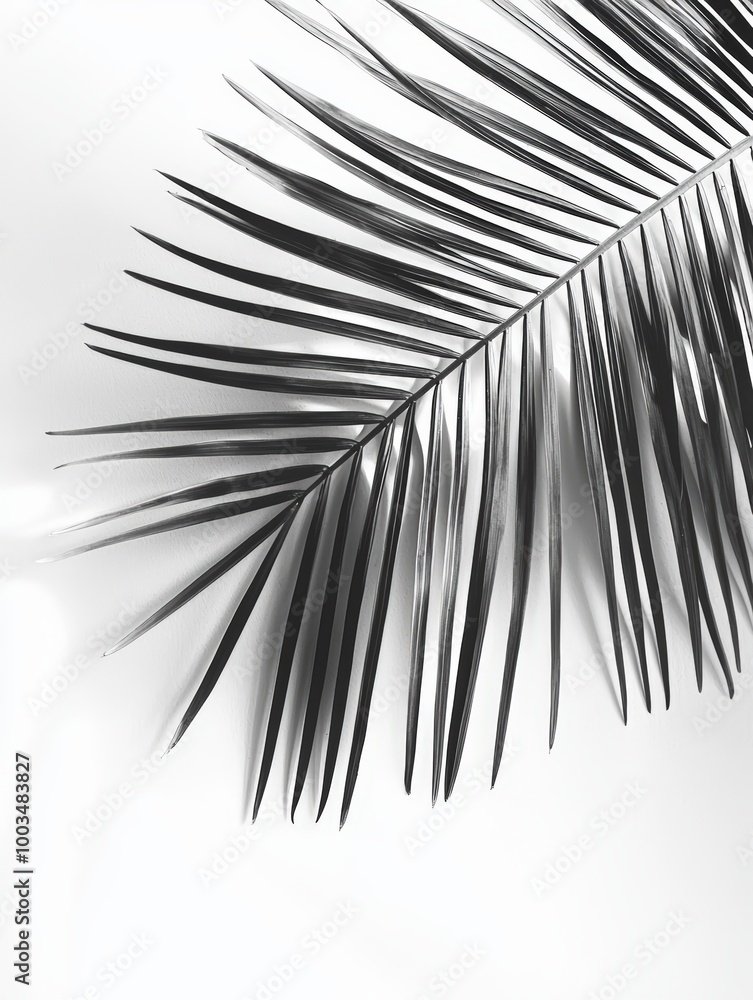 Palm leaf on white background Palm leaf on white background