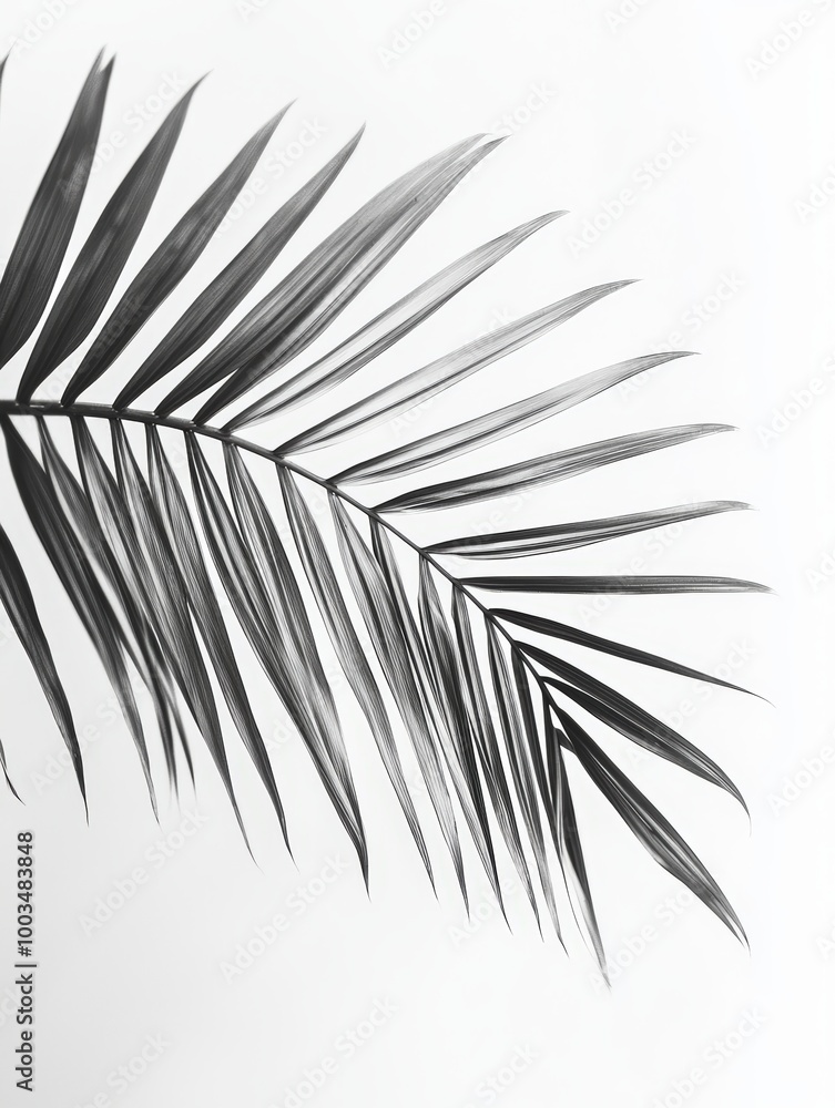 Obraz premium Palm frond against white