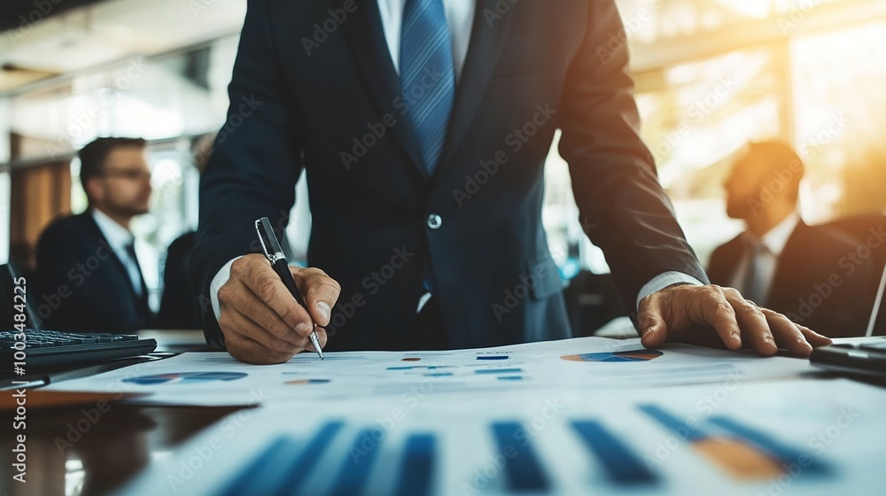 Business Professional Analyzing Financial Reports Business Professional Analyzing Financial Reports